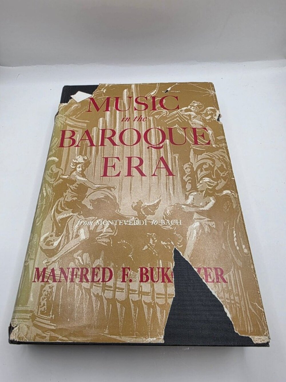 Music in the Baroque Era Bukofzer 1947 First Ed Illustrated WW Norton